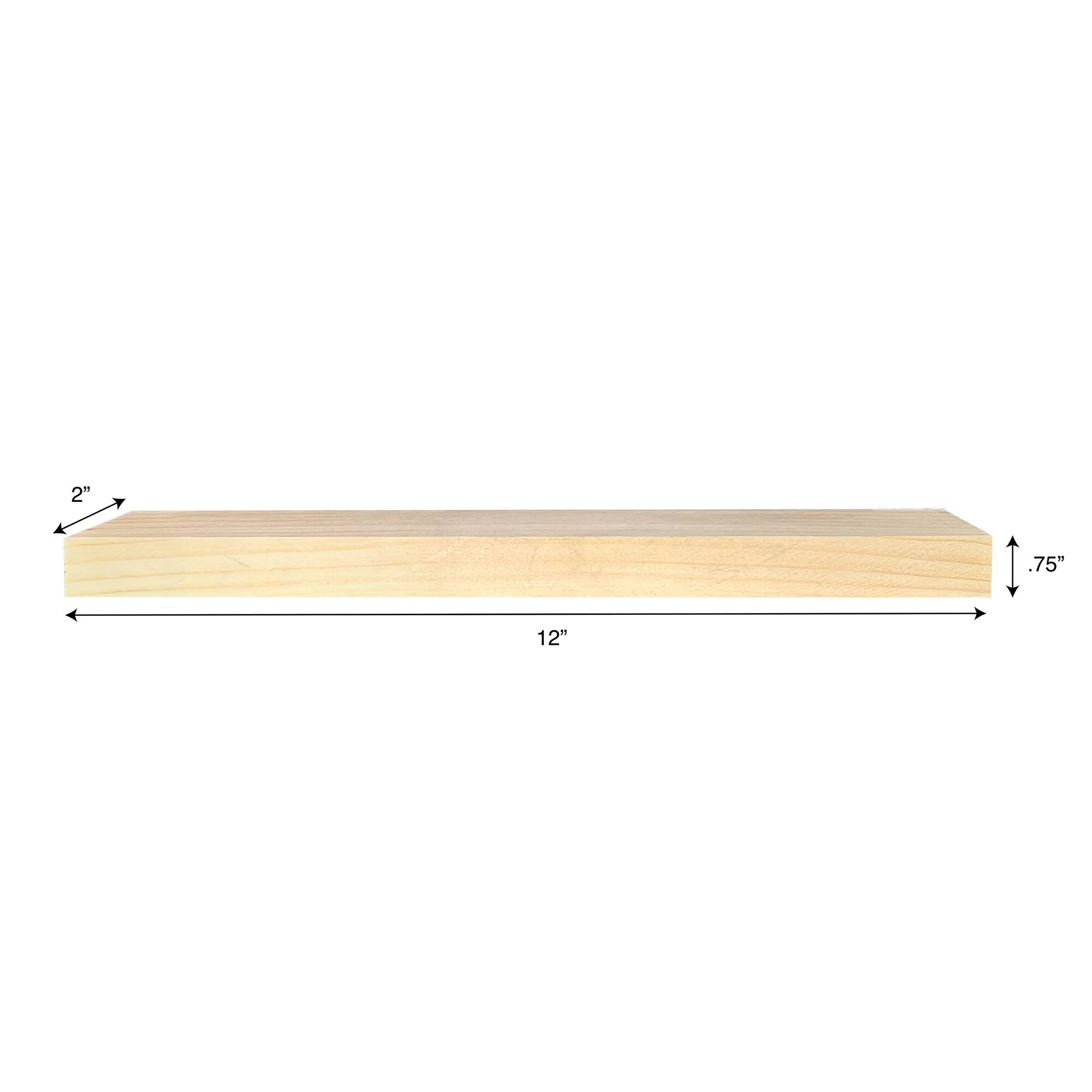 12" Unfinished Wooden Slat Surface